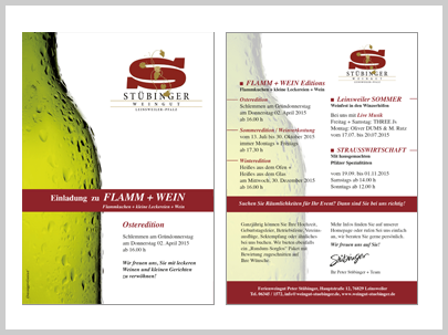 Stübinger Wine Restaurants Event Advertising